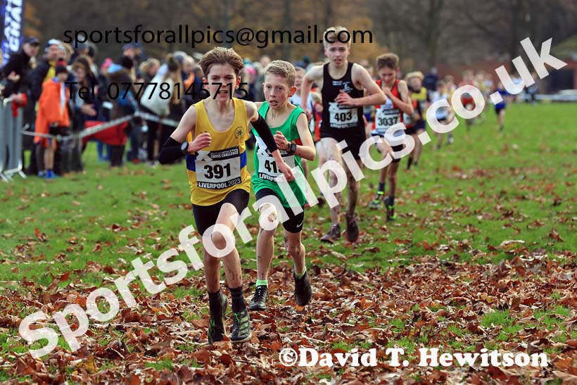 Boys Under-13s, 2023 British Athletics Cross Challenge, Sefton Park, Liverpool. Photo: David T. Hewitson/Sports for All Pics